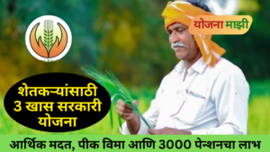 Three government schemes for farmers in India: PM Kisan Samman Nidhi, PM Fasal Bima Yojana and PM Kisan Maandhan Yojana